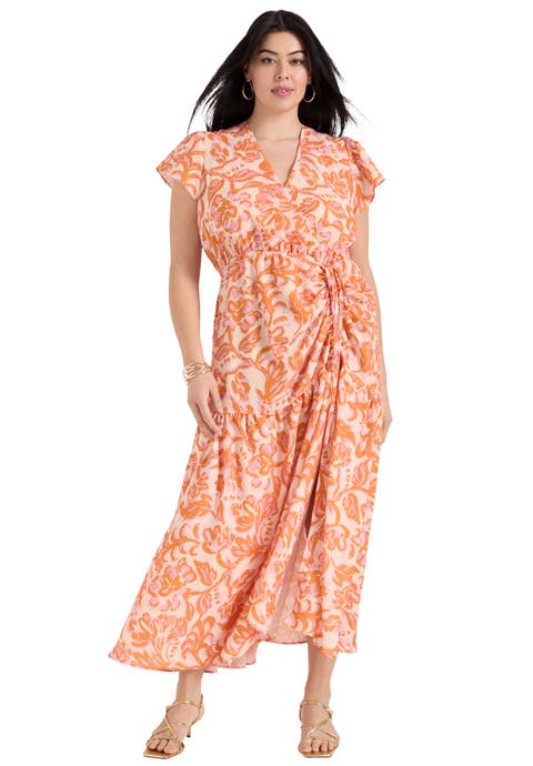 Faux-Wrap Maxi Dress