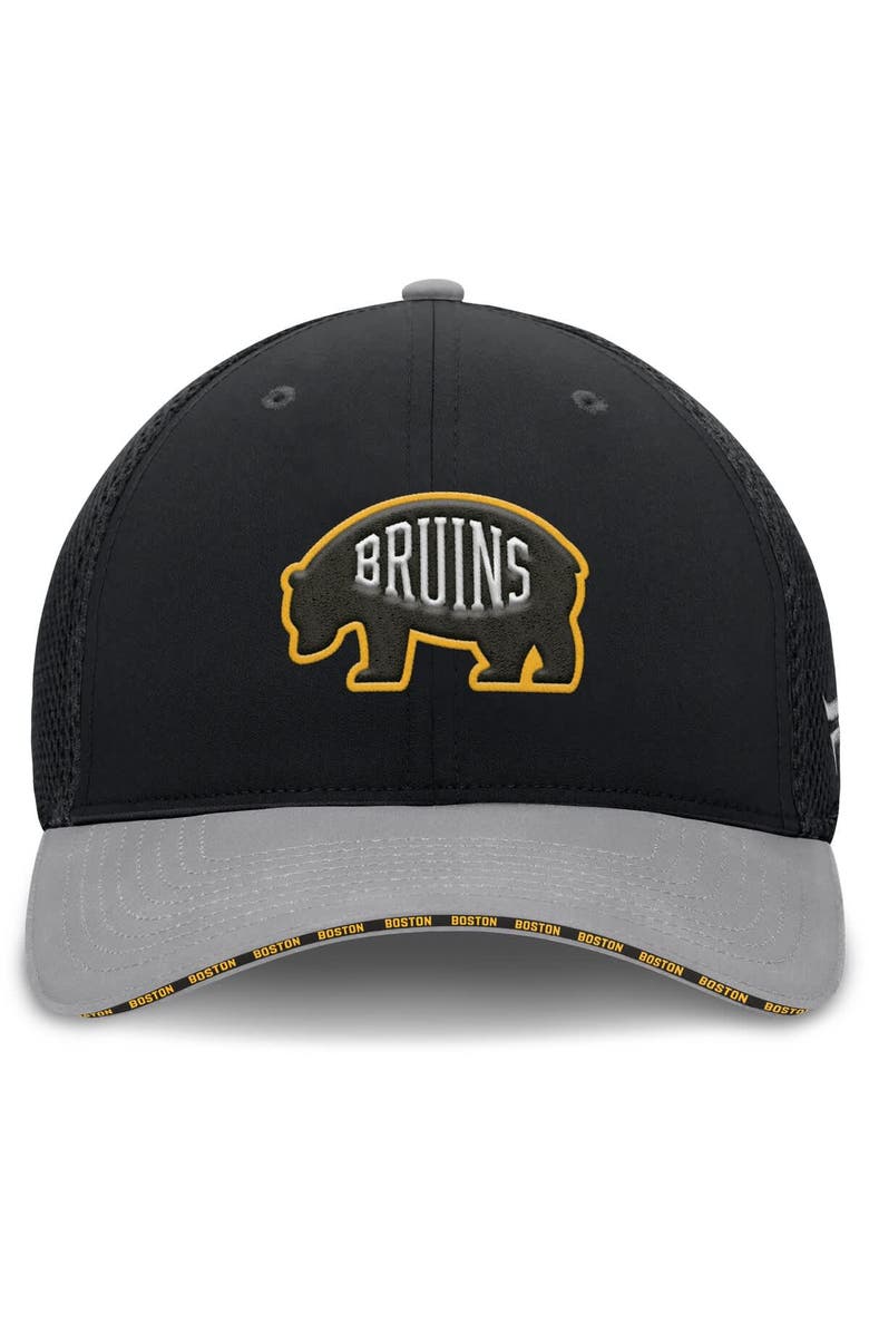 FANATICS Men's Fanatics Black Boston Bruins Fundamentals Span Flex Hat, Alternate, color, Black