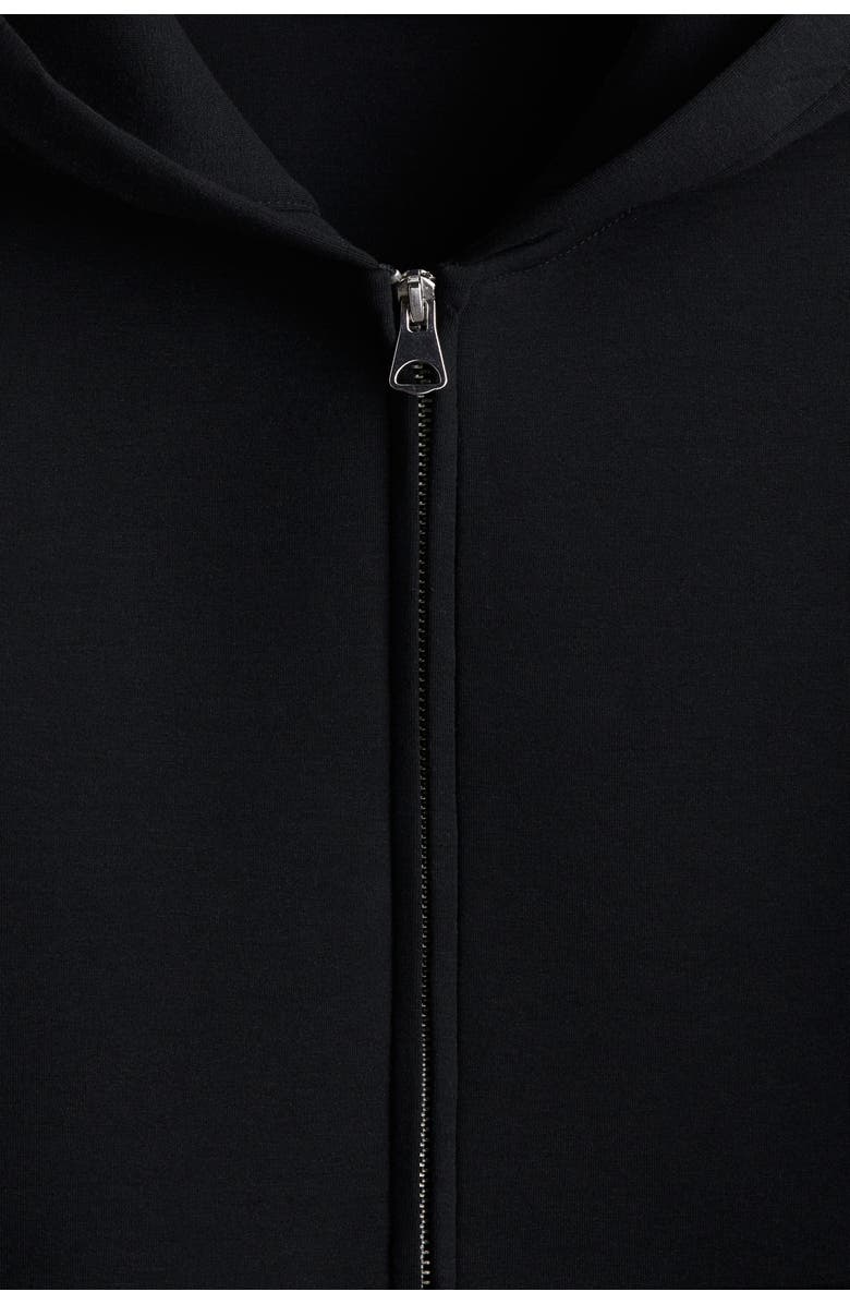 H&M Loose Fit Scuba Knit Zip-through Hoodie, Alternate, color, Black