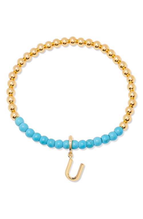 Brook & York Brook And York Bennett Inital Turquoise Beaded Bracelet