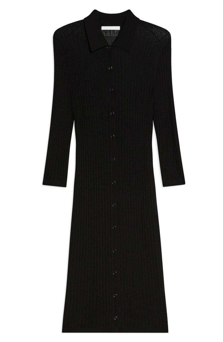 Helmut Lang Longline Pointelle Dress, Alternate, color,