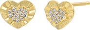 Bony Levy Icon Pavé Diamond Heart Stud Earrings