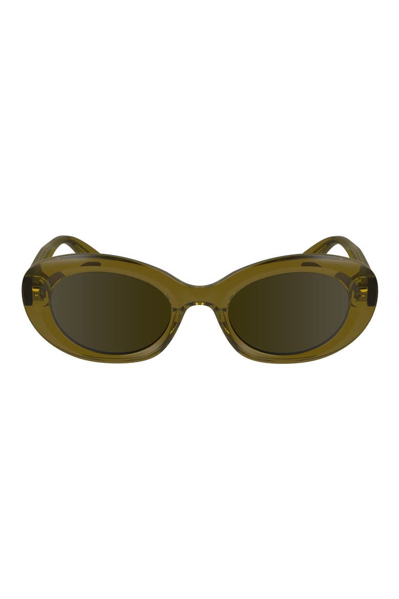 Le Pliage 50mm Oval Sunglasses, Main, color, TRANSPARENT BROWN