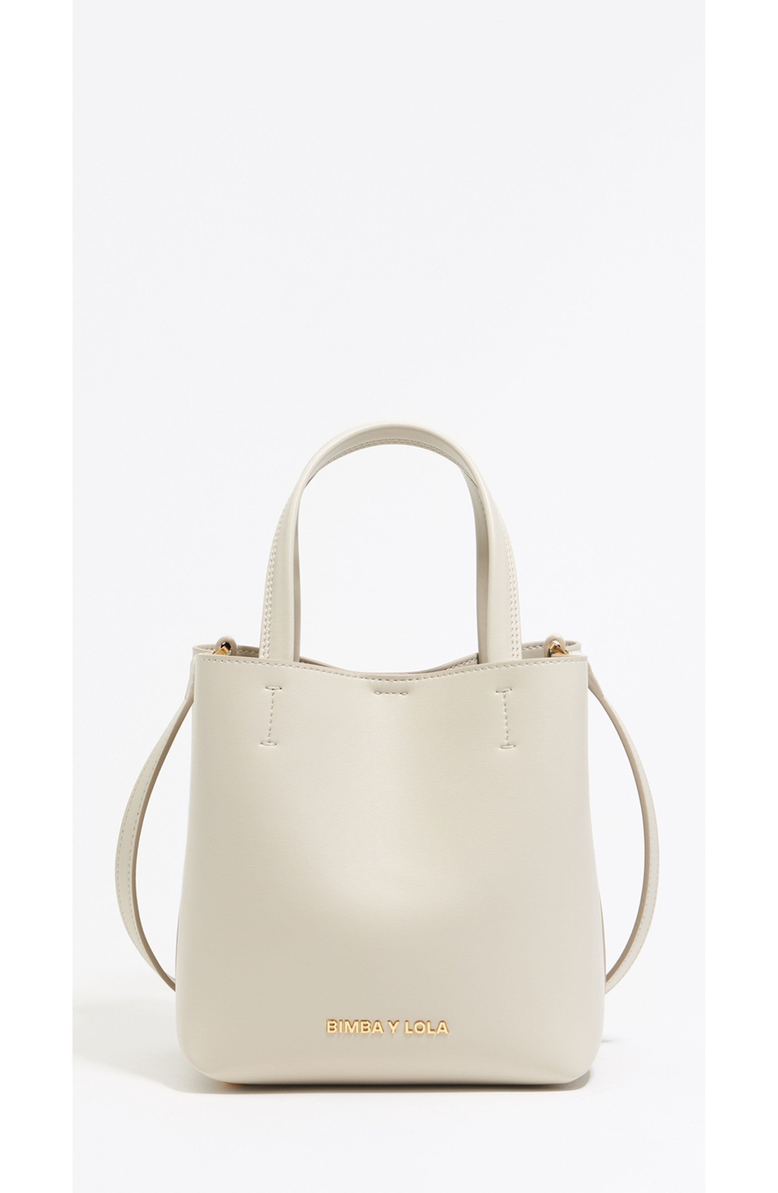Bimba y Lola Small Stone Leather Chihuahua Bag, Main, color, Stone