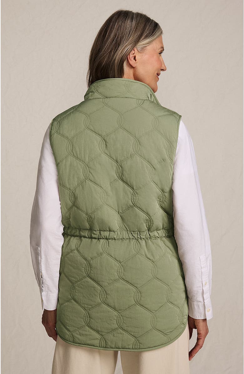 Lands' End Reversible Quilted High Pile Fleece Vest, Alternate, color, Sage Green/Natural