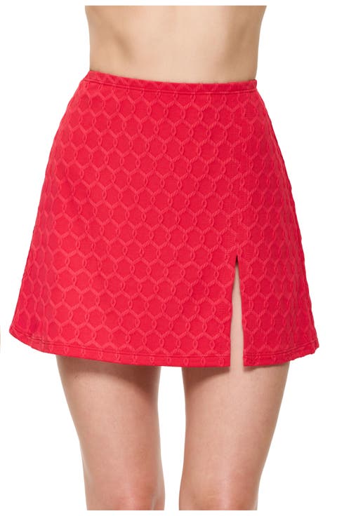 Chained Reaction Textured Pull-On Skirt Cover-Up
