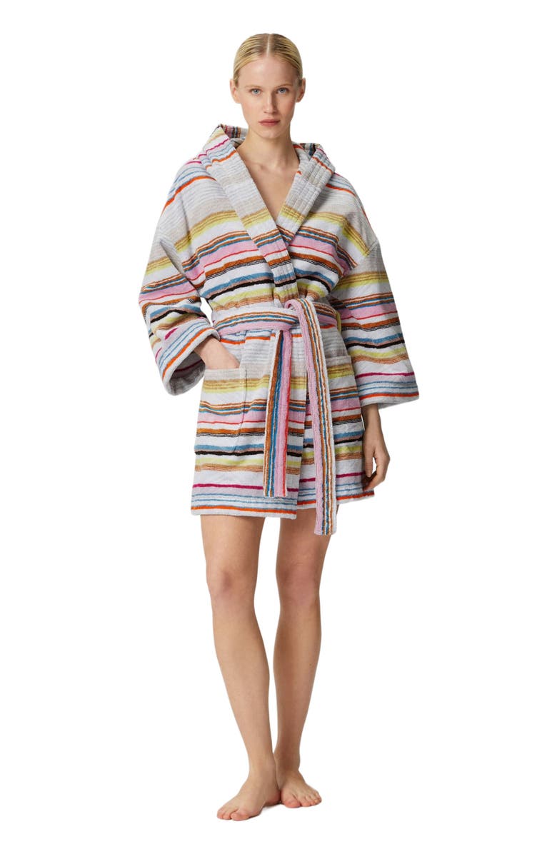 Missoni Home Moonshadow Short Cotton Terry Bathrobe With Lurex, Main, color, Multicoloured