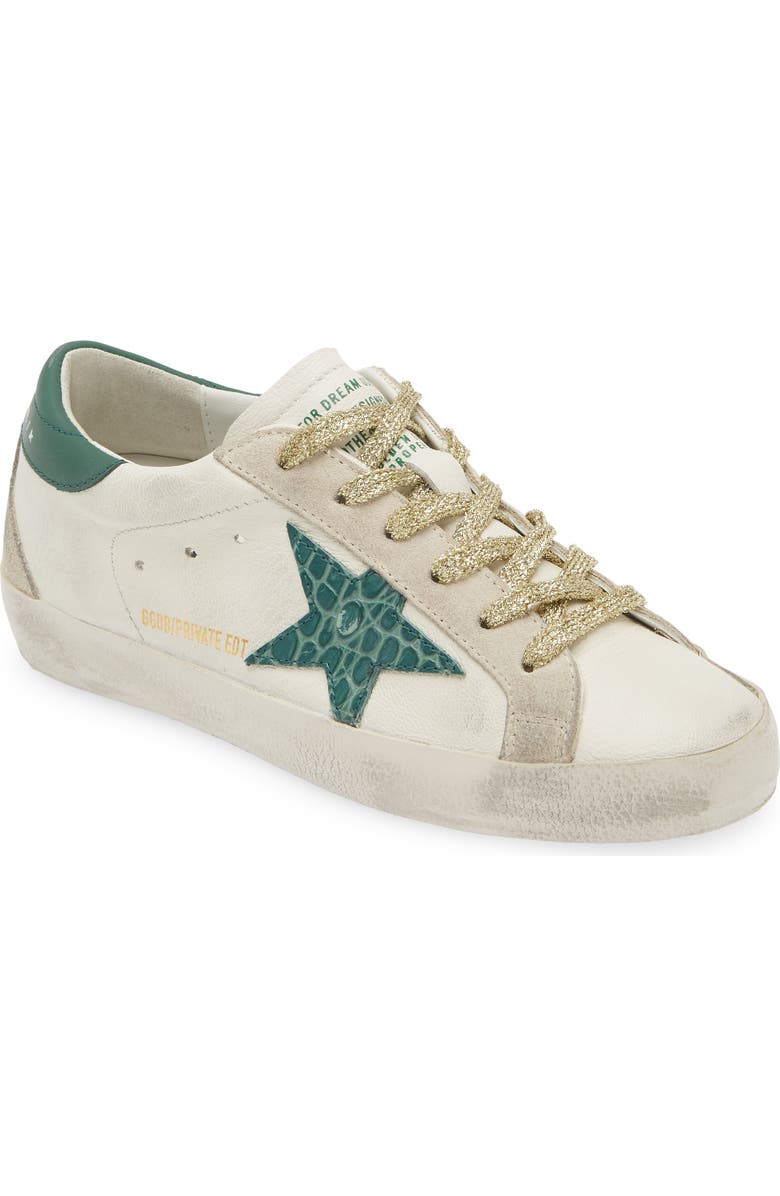 Golden Goose Super-Star Sneaker, Main, color, White/ Dark Green