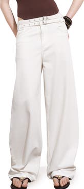 MANGO Double Belt Balloon Jeans
