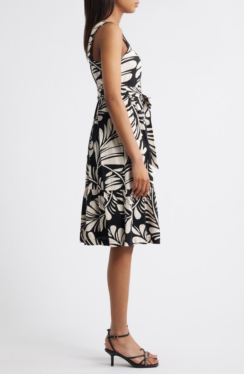 Anne Klein Square Neck Fit & Flare Dress, Alternate, color, 