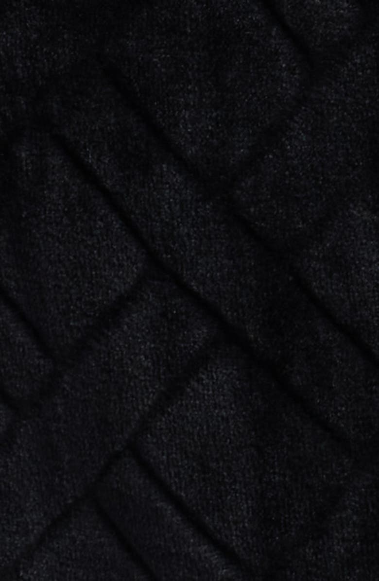 Majestic International Crossroads Basket Weave Fleece Robe, Alternate, color, Black