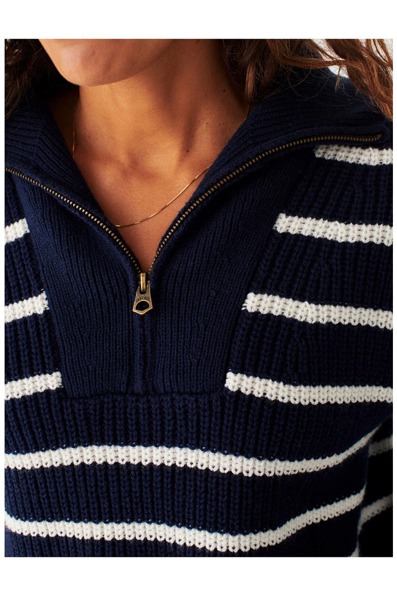 Mariner Stripe Quarter Zip Sweater, Alternate, color, NAVY MULTI