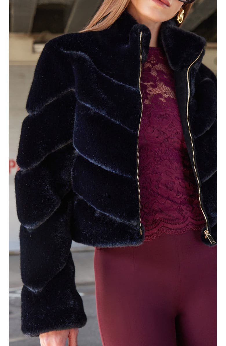 Generation Love Brianna Faux Fur Jacket, Alternate, color, Black