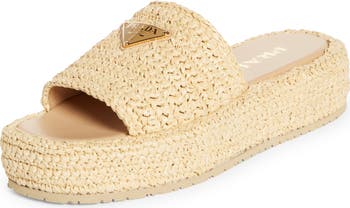 Prada Raffia Flatform Slide Sandal Women Nordstrom