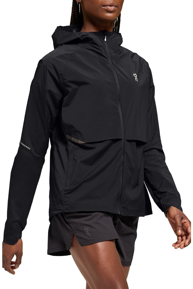 Core Hooded Packable Running Jacket, Alternate, color, BLACK