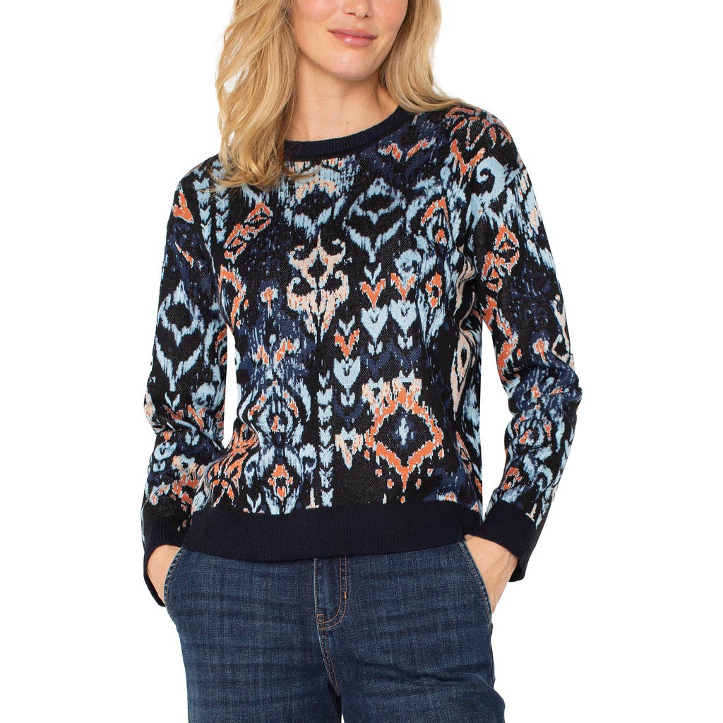 Liverpool Los Angeles Ikat Jacquard Crewneck Sweater