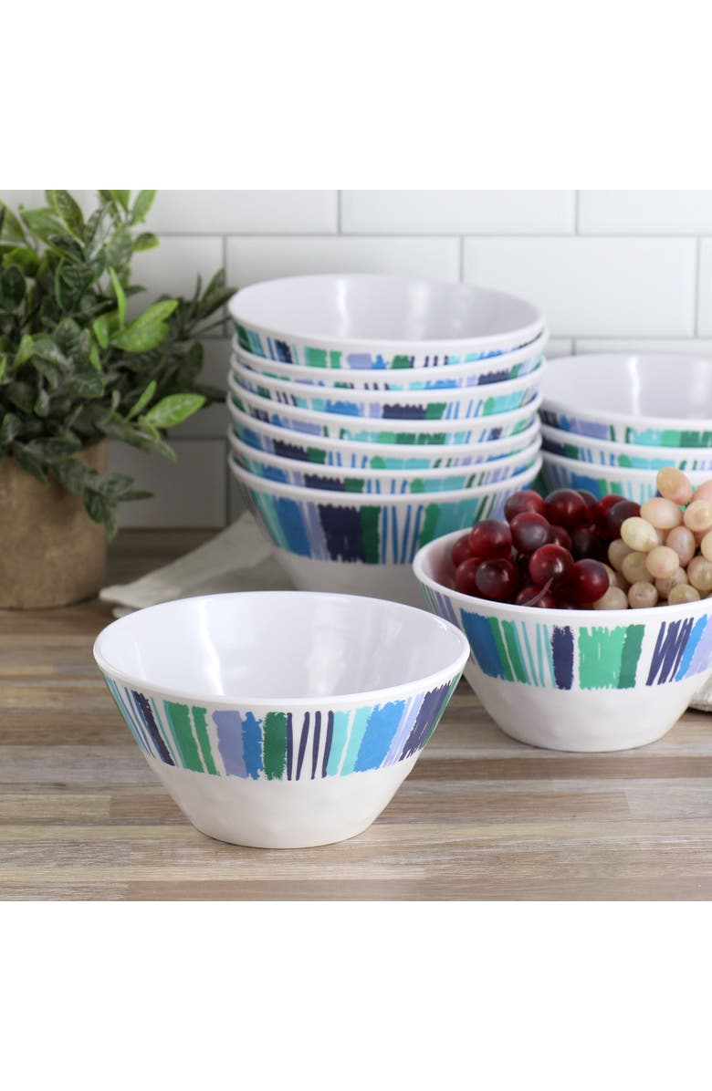 Gibson Home Tropical Sway Orleans 12 Piece 6 Inch Melamine Bowl Set, Alternate, color, Blue