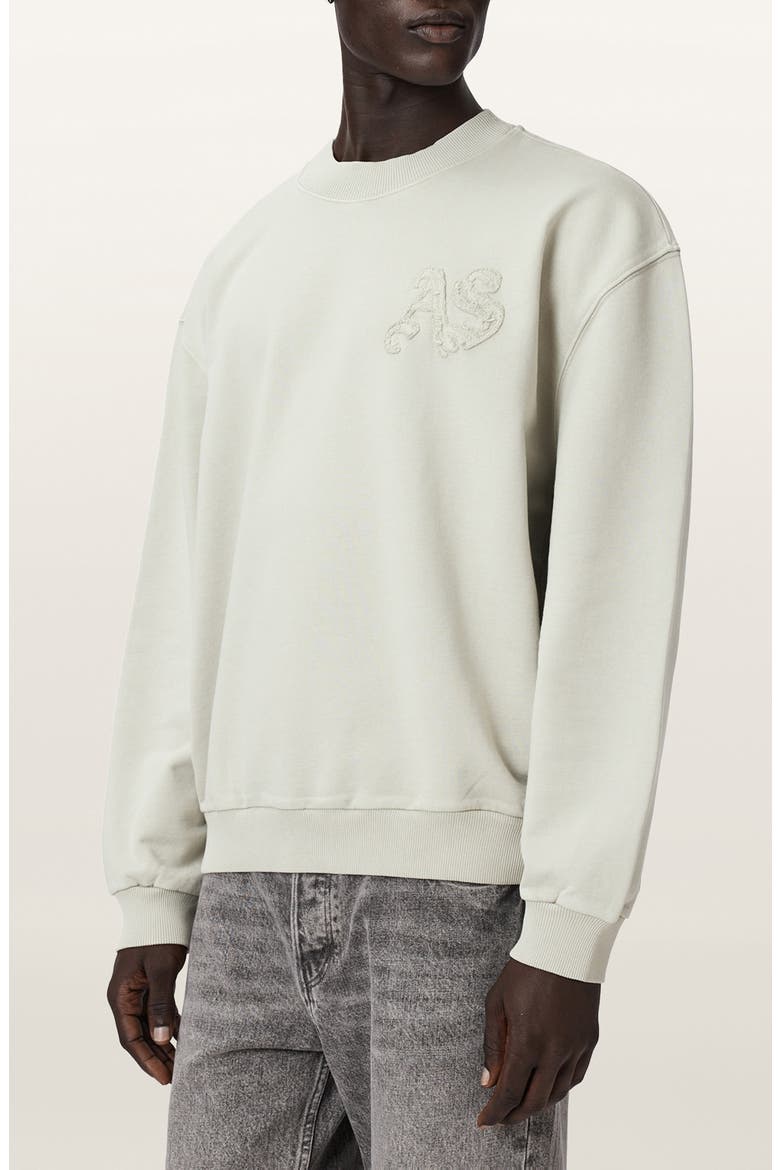 Insignia Graphic Appliqué Cotton Sweatshirt, Main, color, SEA GREEN