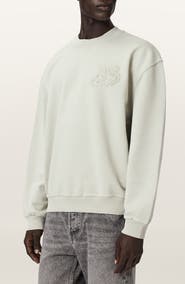 AllSaints Insignia Graphic Appliqué Cotton Sweatshirt