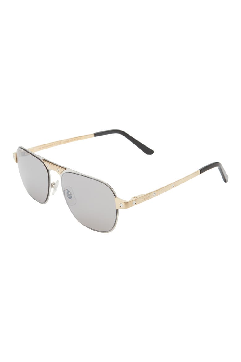 58mm Aviator Sunglasses, Alternate, color, SILVER