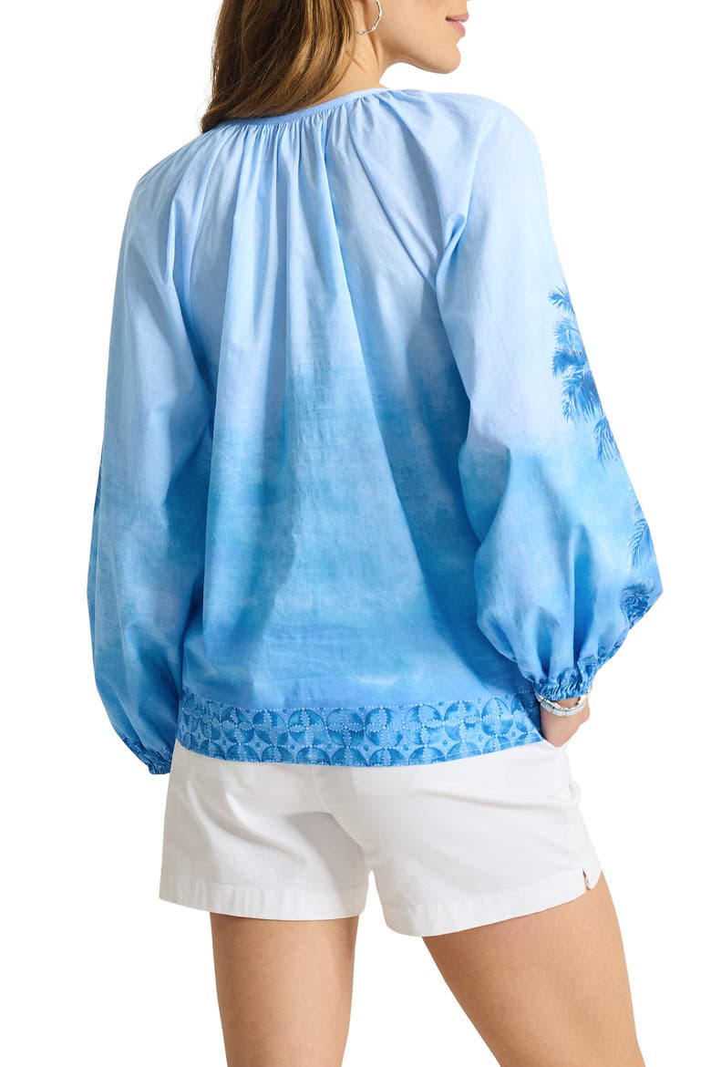 Hibiscus Hues Cotton Top, Alternate, color, VACATION BLUE