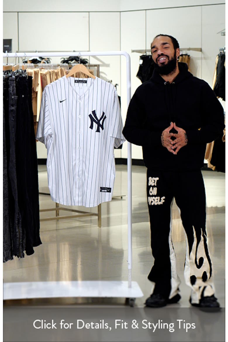 Men's Nike Derek Jeter White/Navy New York Yankees Home Replica Player Name Jersey video