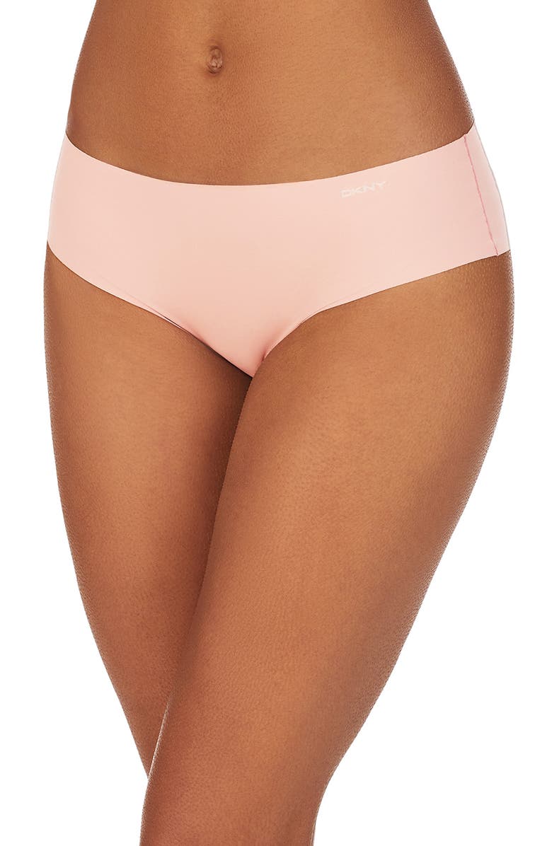 DKNY Litewear Cut Anywhere Assorted 3-Pack Hipster Briefs, Main, color, Pearl Cream