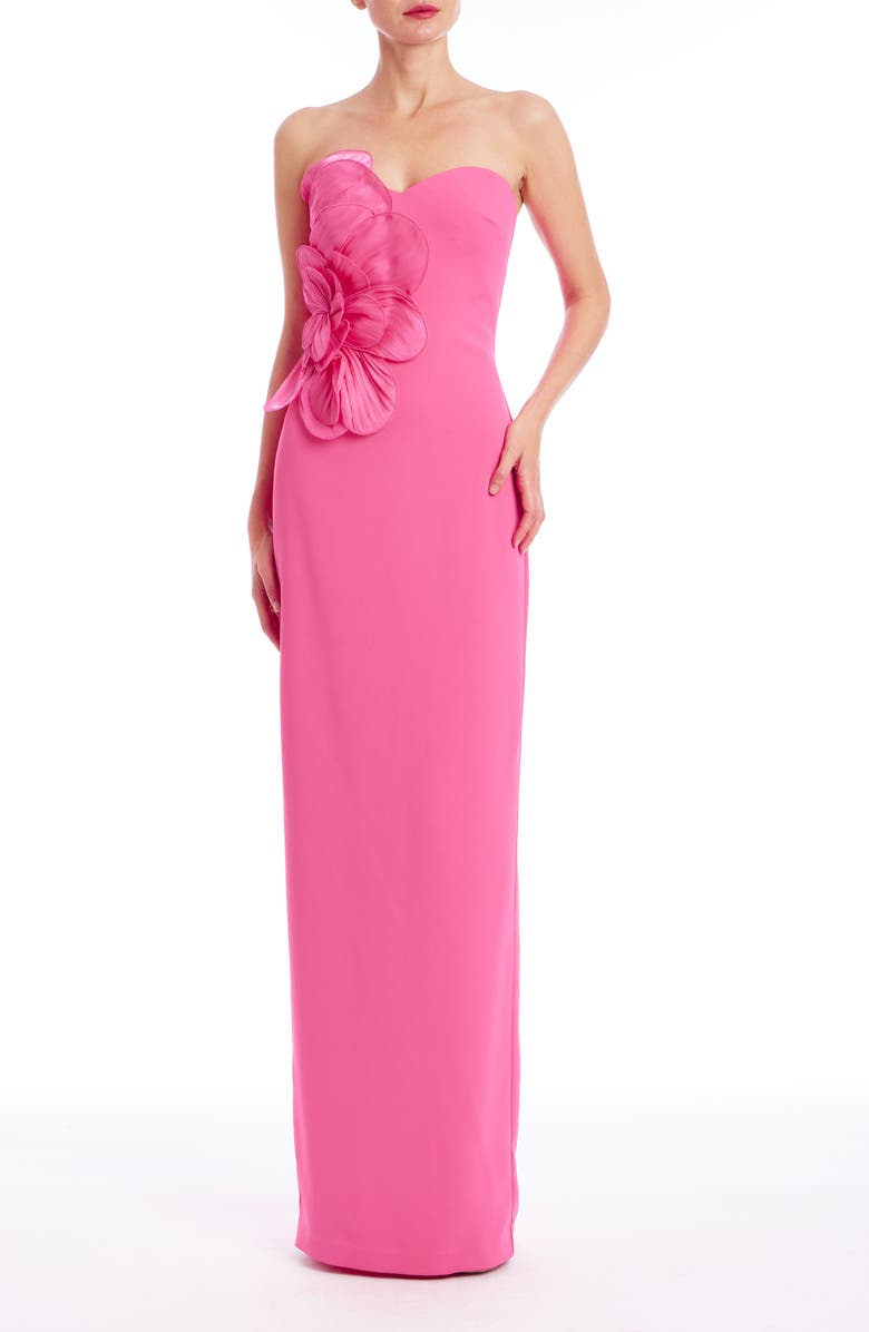 Badgley Mischka Collection Strapless Evening Gown, Main, color, Magenta