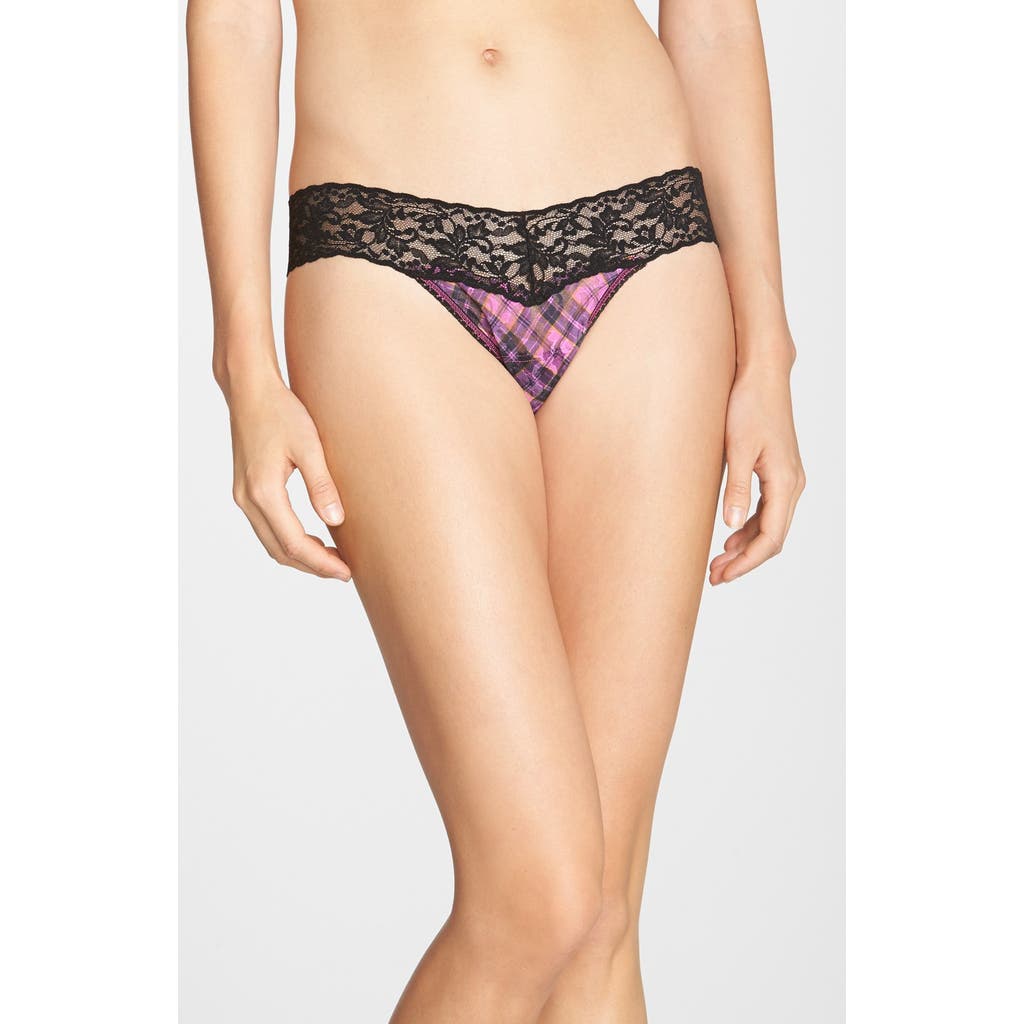 Hanky Panky Print Low Rise Thong In Black