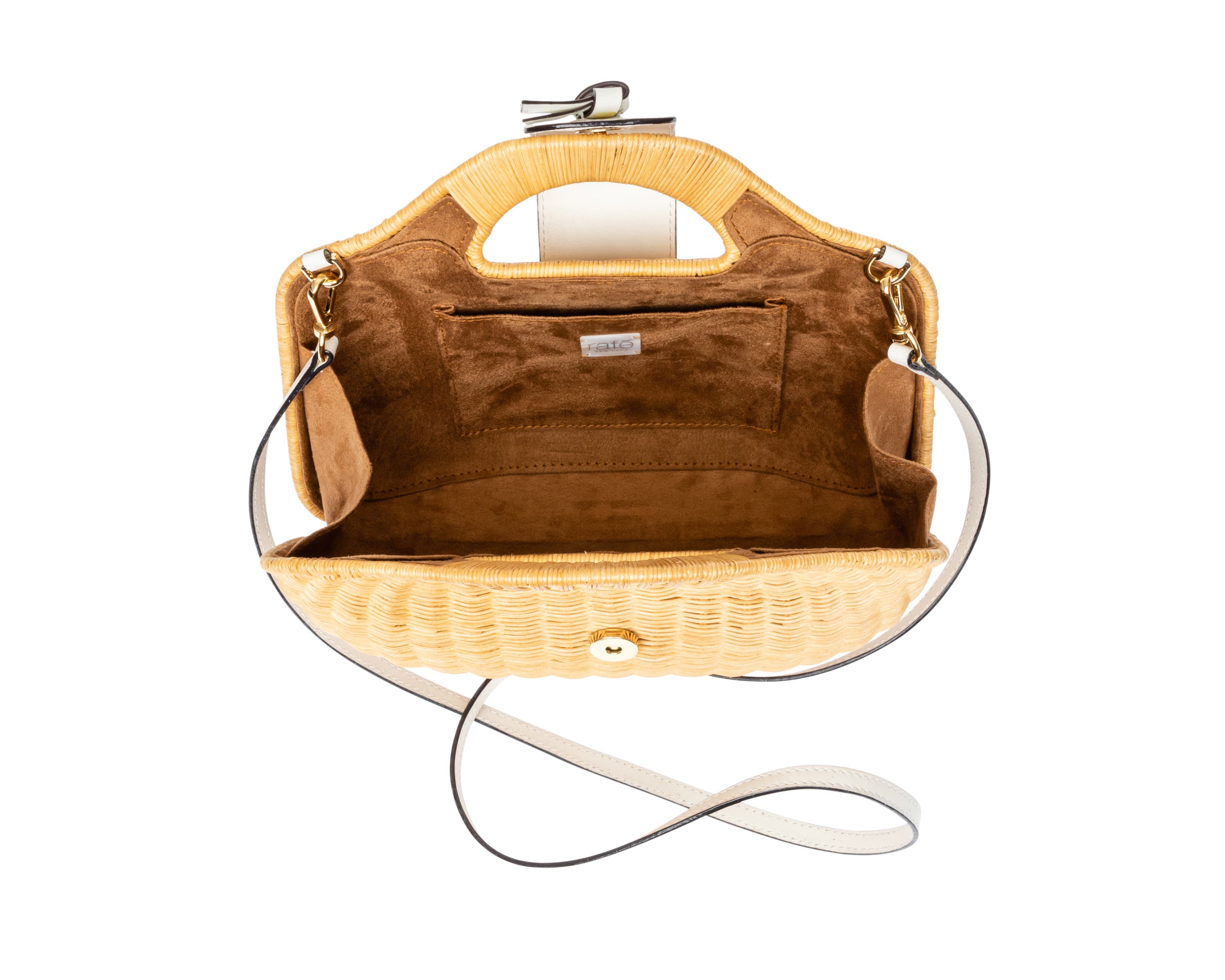 Rafe New York Gen Cut Out Handle Clutch, Alternate, color, White / Natural