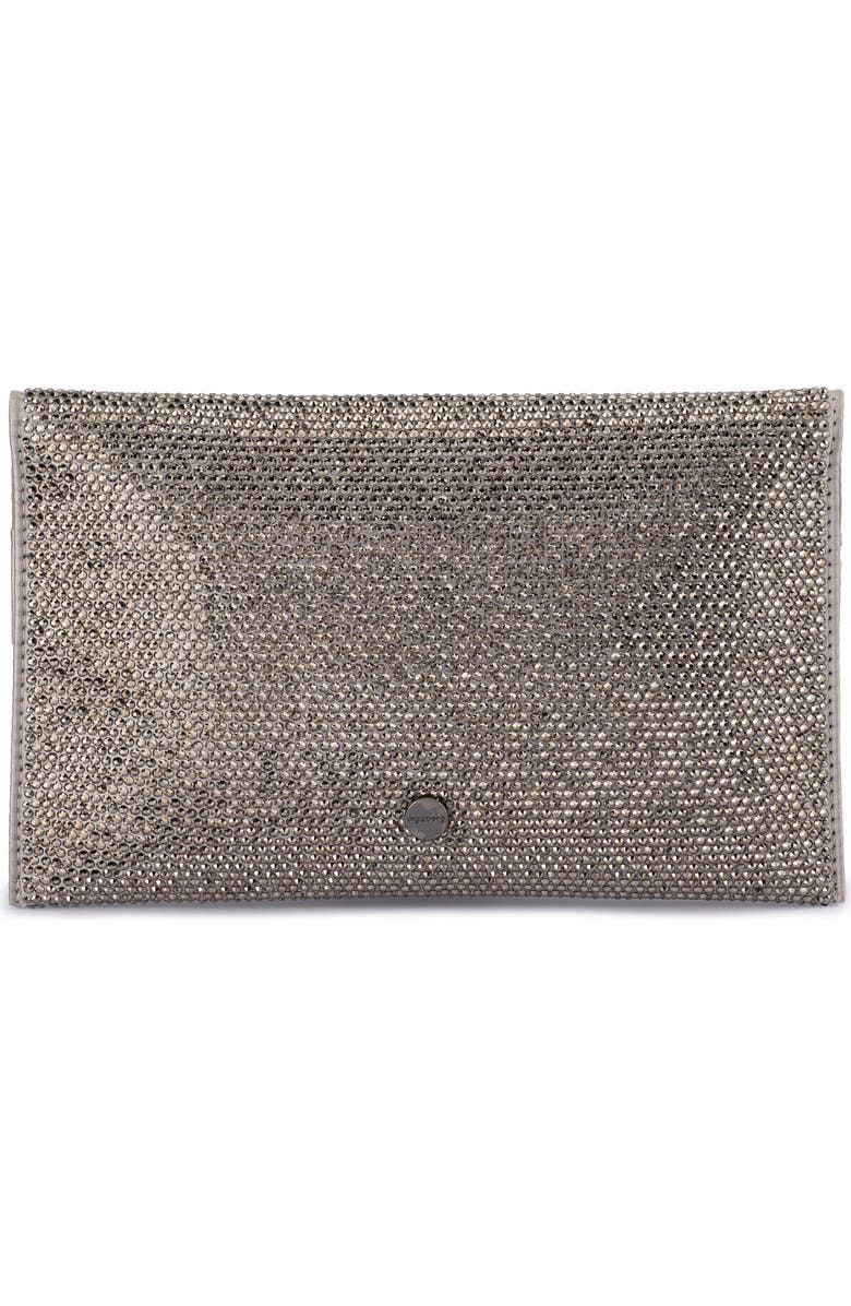 Olga Berg Cara Crystal Envelope Clutch, Alternate, color, Gunmetal
