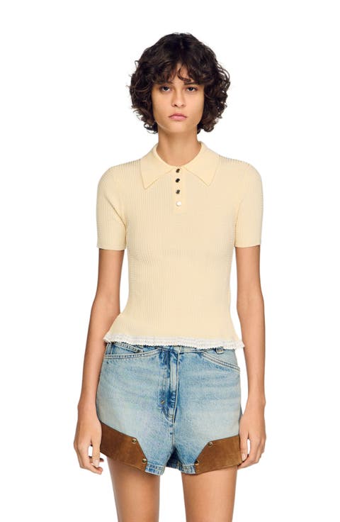 Knit polo shirt