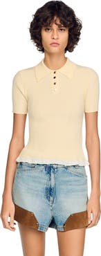 SANDRO Knit polo shirt