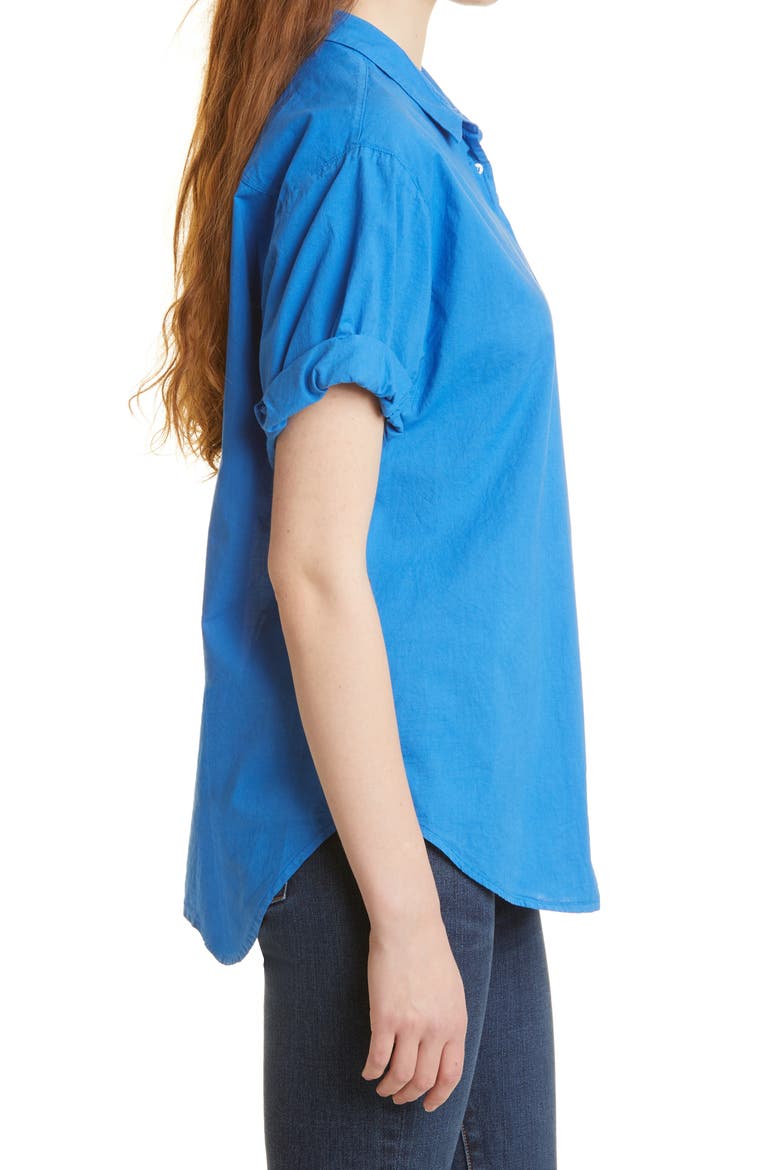 Channing Cotton Button-Up Shirt, Alternate, color, TRUE BLEU