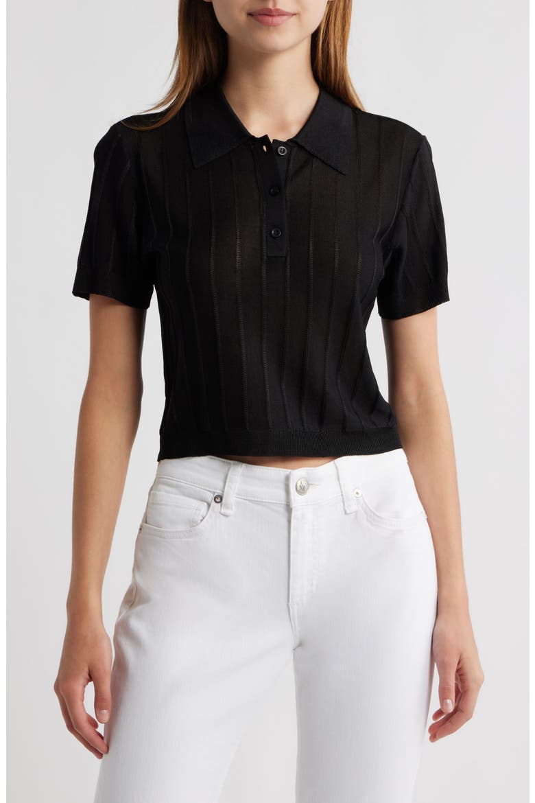 The Ribbed Polo, Main, color, BLACK