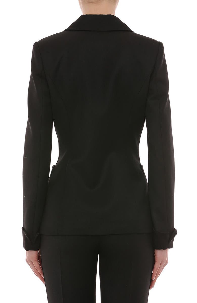 Moschino Faucet Wool Twill Blazer, Alternate, color,