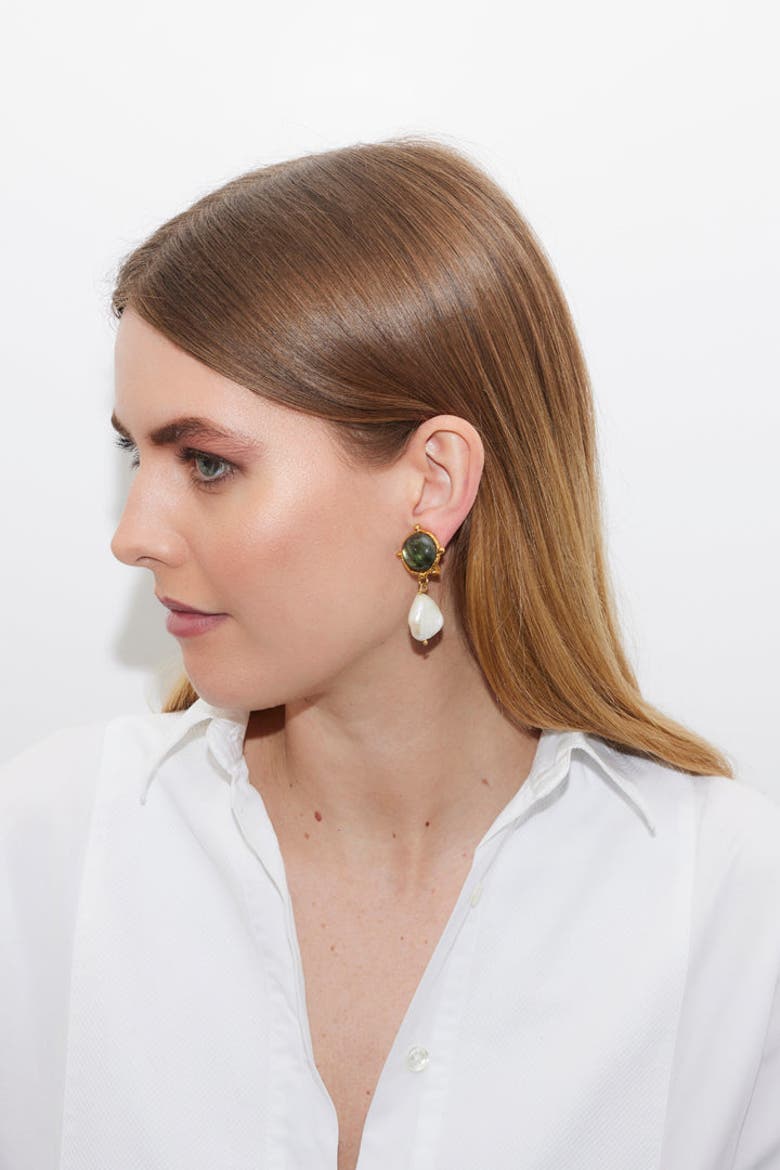 Diane Earrings, Alternate, color, LABRADORITE