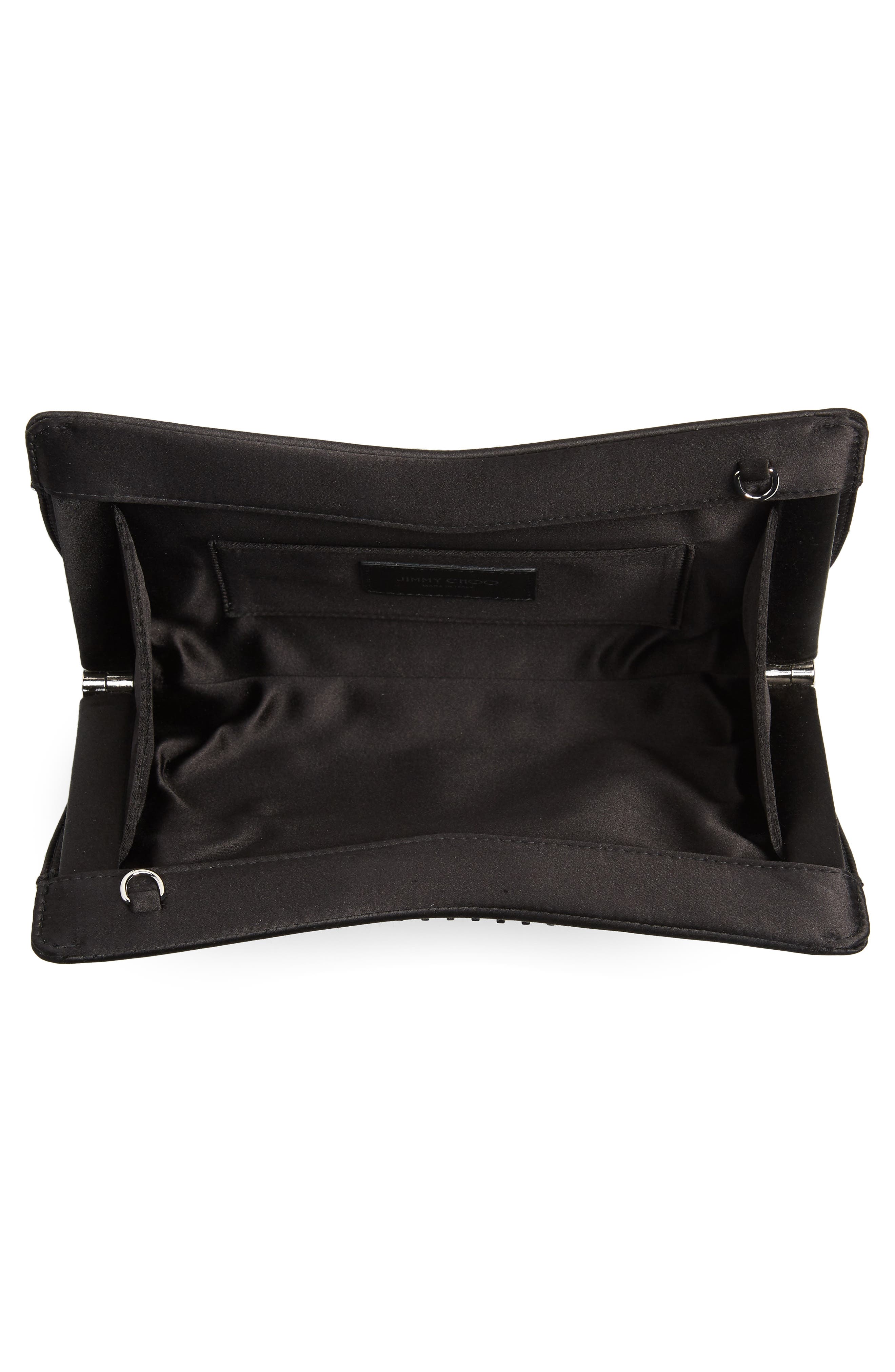 Jimmy Choo Satin Clutch with Crystal Tiara Bracelet, Alternate, color, 