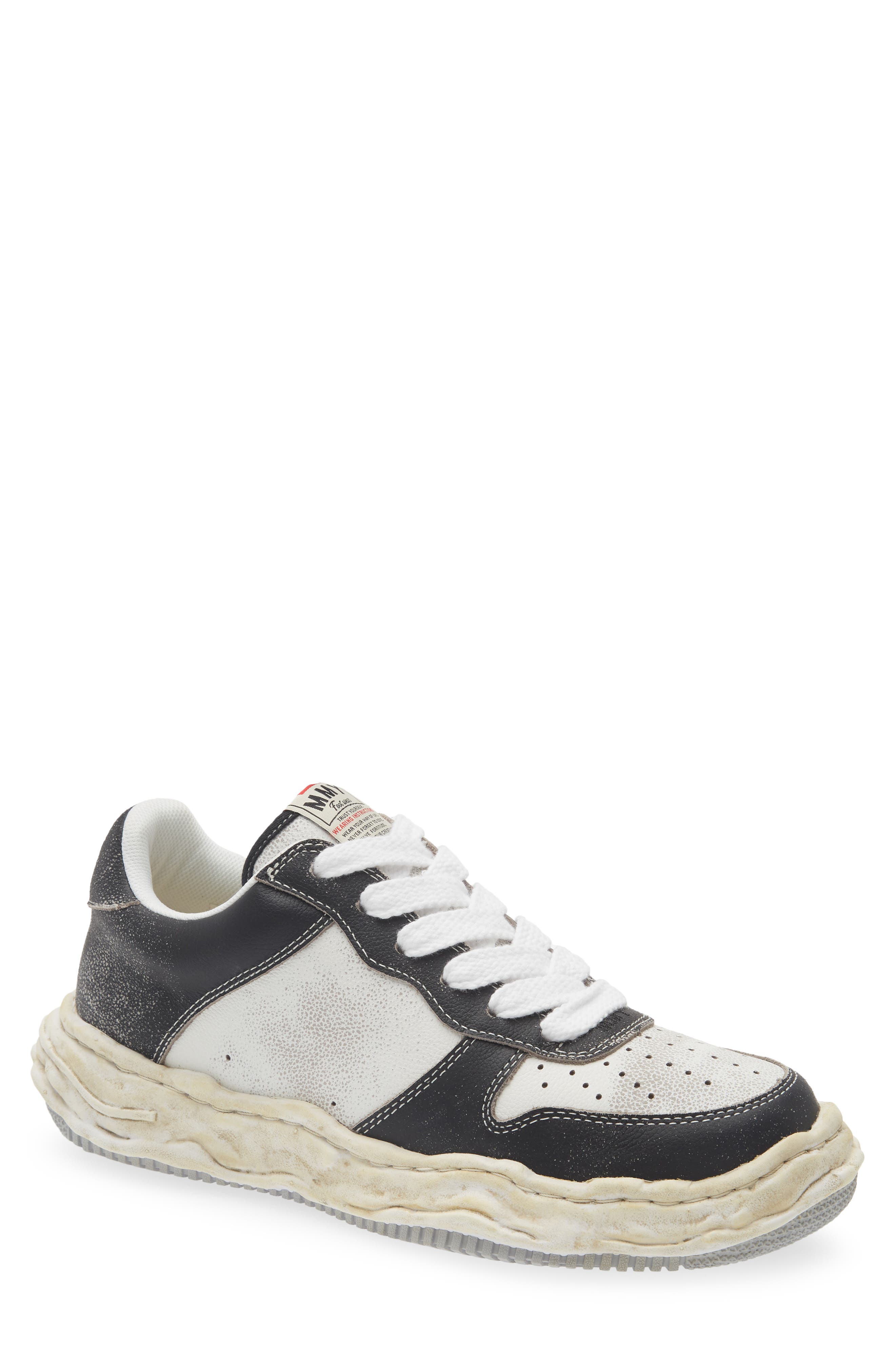 Maison MIHARA YASUHIRO Wayne OG Sole Leather Sneaker, Main, color, Black/ White