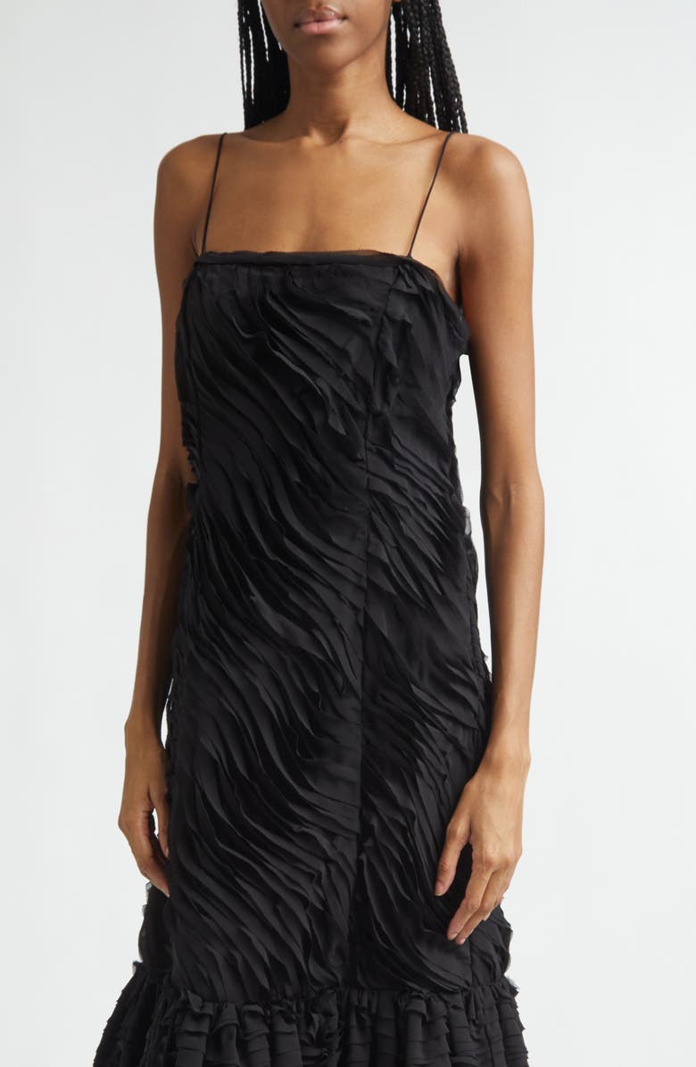 Ulla Johnson Augustina Botanical Midi Dress, Alternate, color, Noir