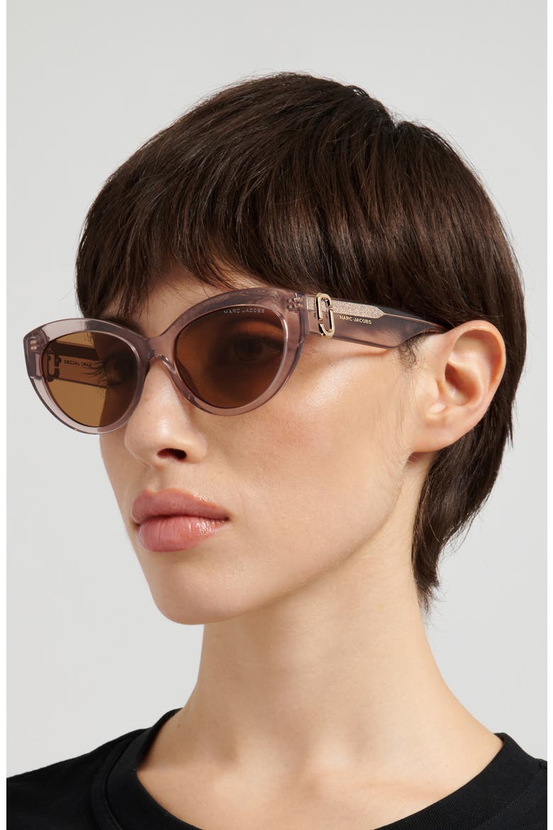 54mm Cat Eye Sunglasses, Alternate, color, NUDE/ BROWN