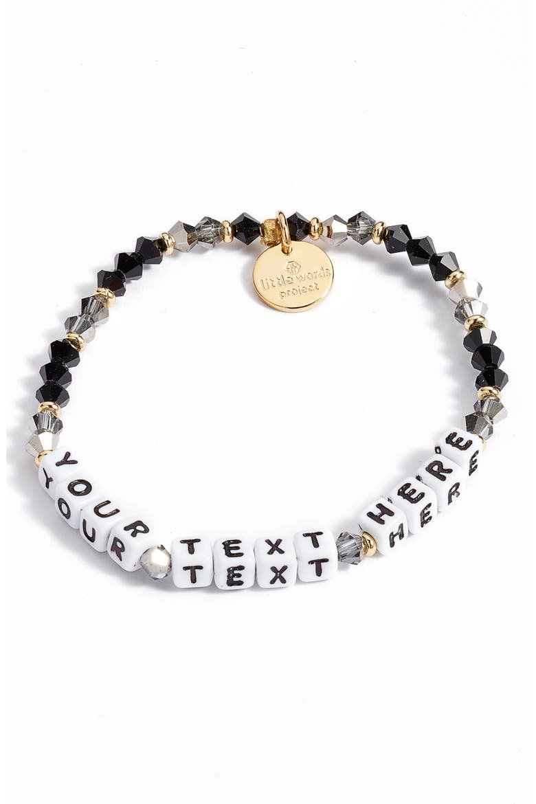 Custom Beaded Stretch Bracelet, Main, color, BLACKOUT/ BLACK