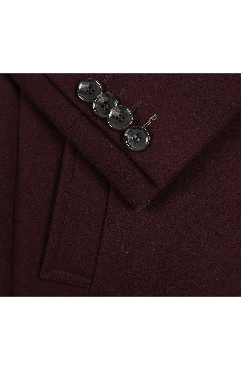 English Laundry Wool Blend 3-Button 3/4 Length Top Coat, Alternate, color, Burgundy