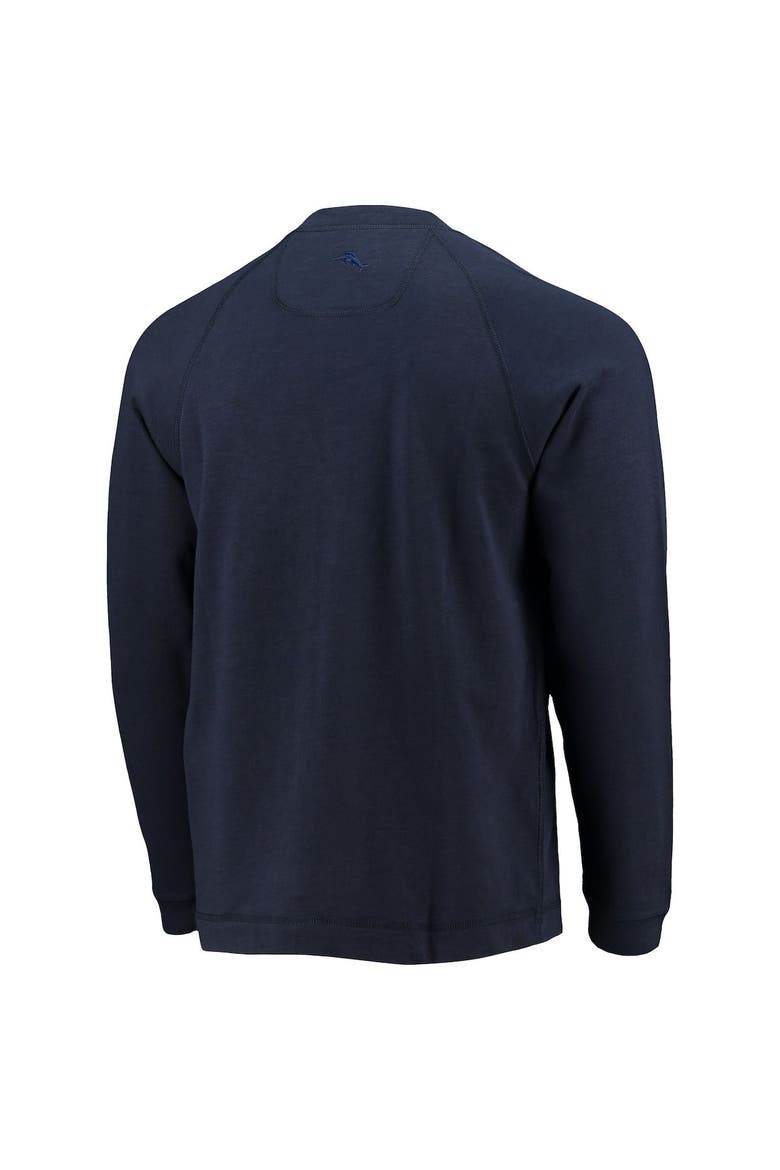 Men's Tommy Bahama Navy Dallas Cowboys Sunset Slub Raglan Henley Long Sleeve T-Shirt, Alternate, color, Navy