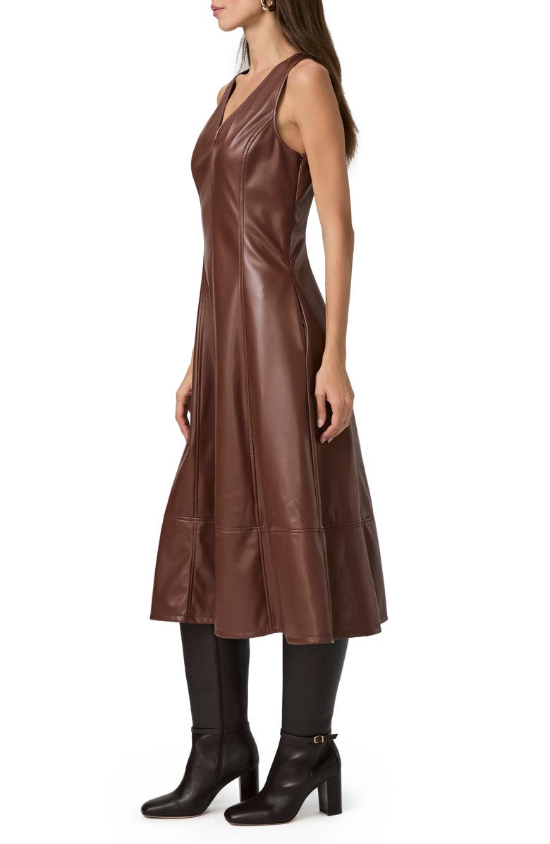 PAIGE Fiorella Faux Leather A-Line Dress, Alternate, color, 