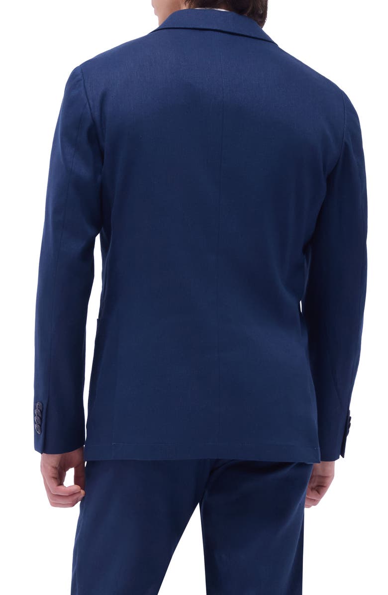 Bugatchi Stretch Linen & Cotton Blend Blazer, Alternate, color, Navy