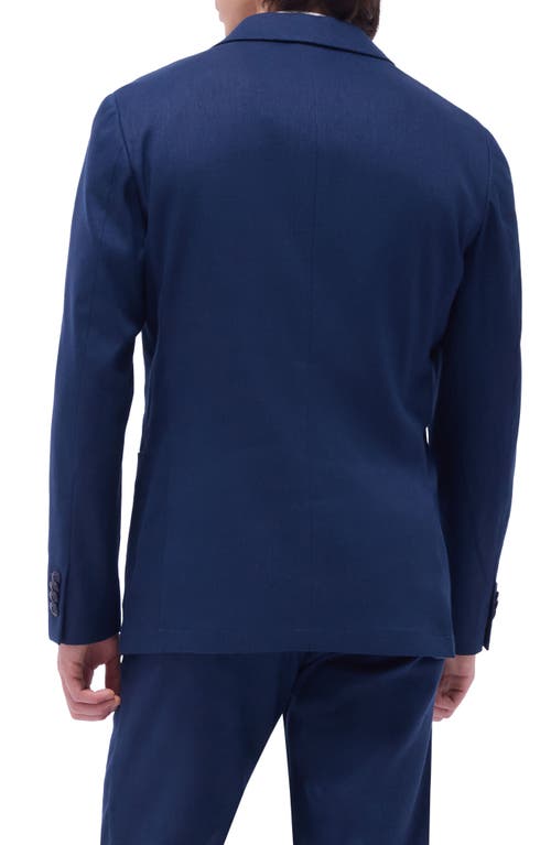 Bugatchi Stretch Linen & Cotton Blend Blazer In Navy