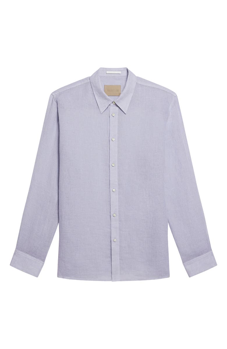 Helmut Lang Relaxed Fit Linen Gauze Button-Up Shirt, Alternate, color, Pacific