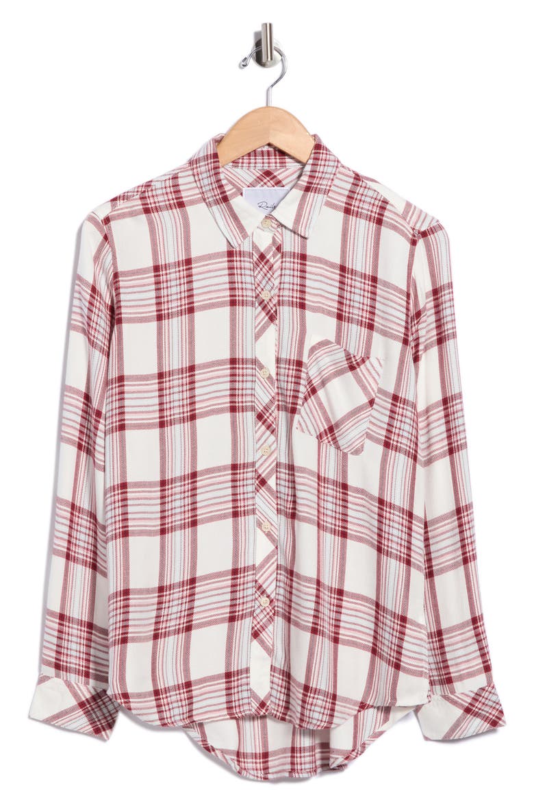 Hunter Plaid Shirt, Main, color, WHITE SANGRIA