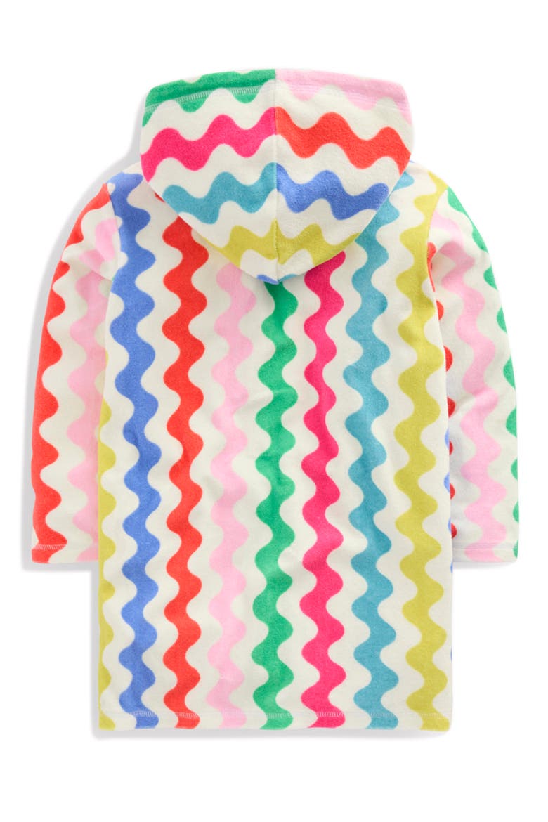Kids' Romie Print Terry Hooded Cover-Up Dress, Alternate, color, MULTI RAINBOW WAVE